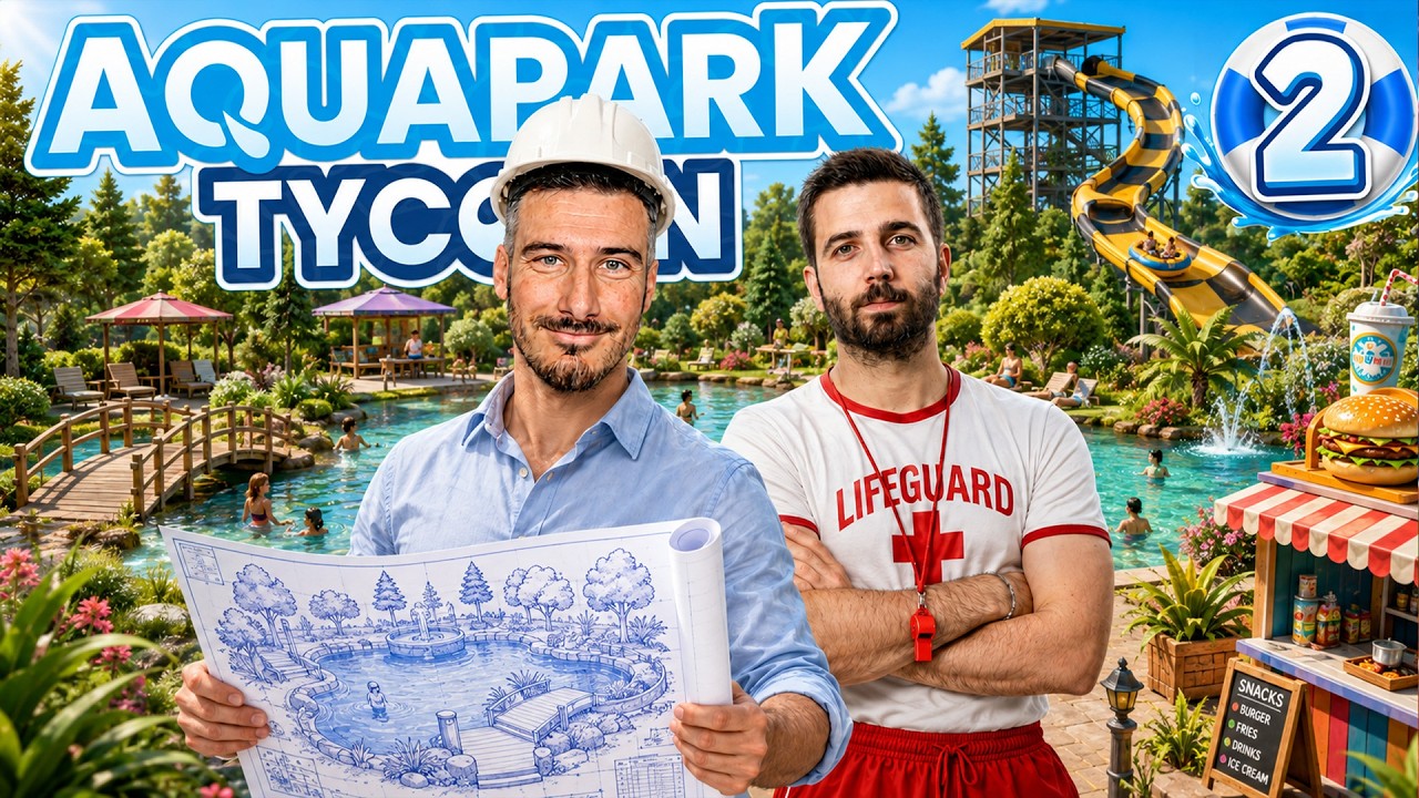 JE CONSTRUIS UNE PISCINE NATURELLE DANS NOTRE PARC AQUATIQUE - Épisode 2 : Aquapark Tycoon